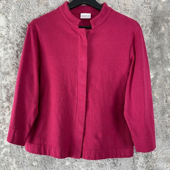 Pacificotton Sweaters - Pacificotton Size S Minimalist Cardigan Sweater Pink Long Sleeve Button